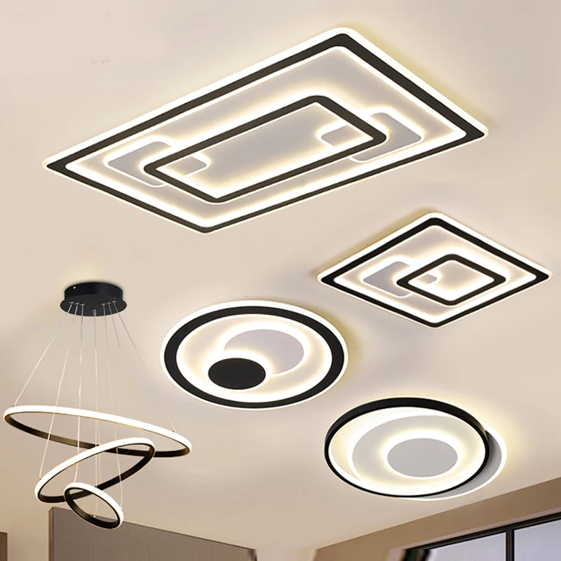 Led тавана лампа Проста съвременна спалня, трапезария, скандинавски осветление, осветителни тела за хол, Акрилни тавана лампа - 0