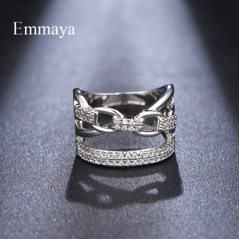 Оригинален пръстен с брава и ключалка Emmaya, изпълнено кубическим цирконием, за жените и приятелите, модерен подарък - 2