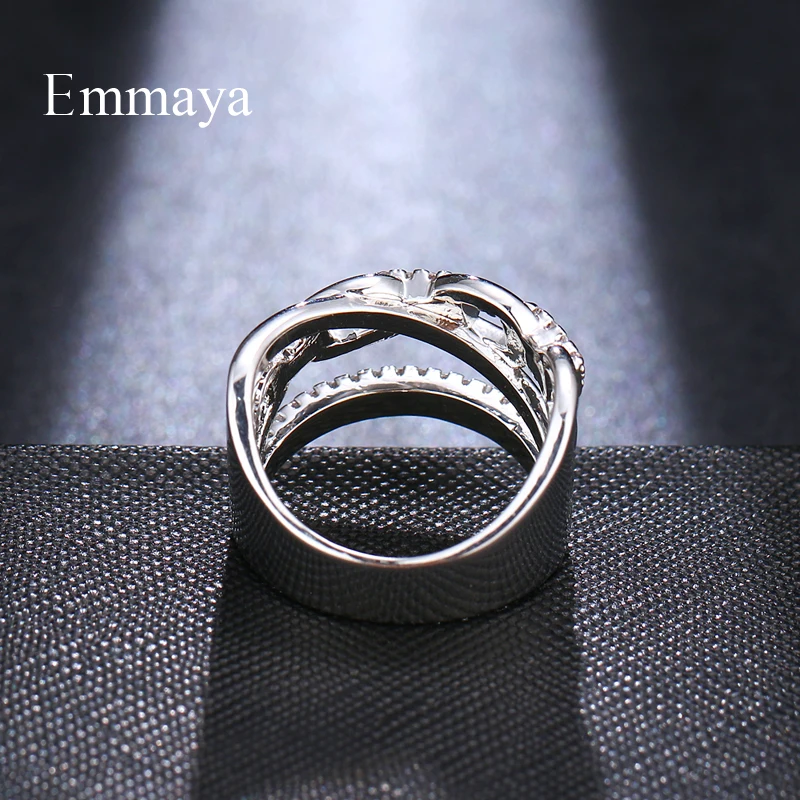 Оригинален пръстен с брава и ключалка Emmaya, изпълнено кубическим цирконием, за жените и приятелите, модерен подарък - 3