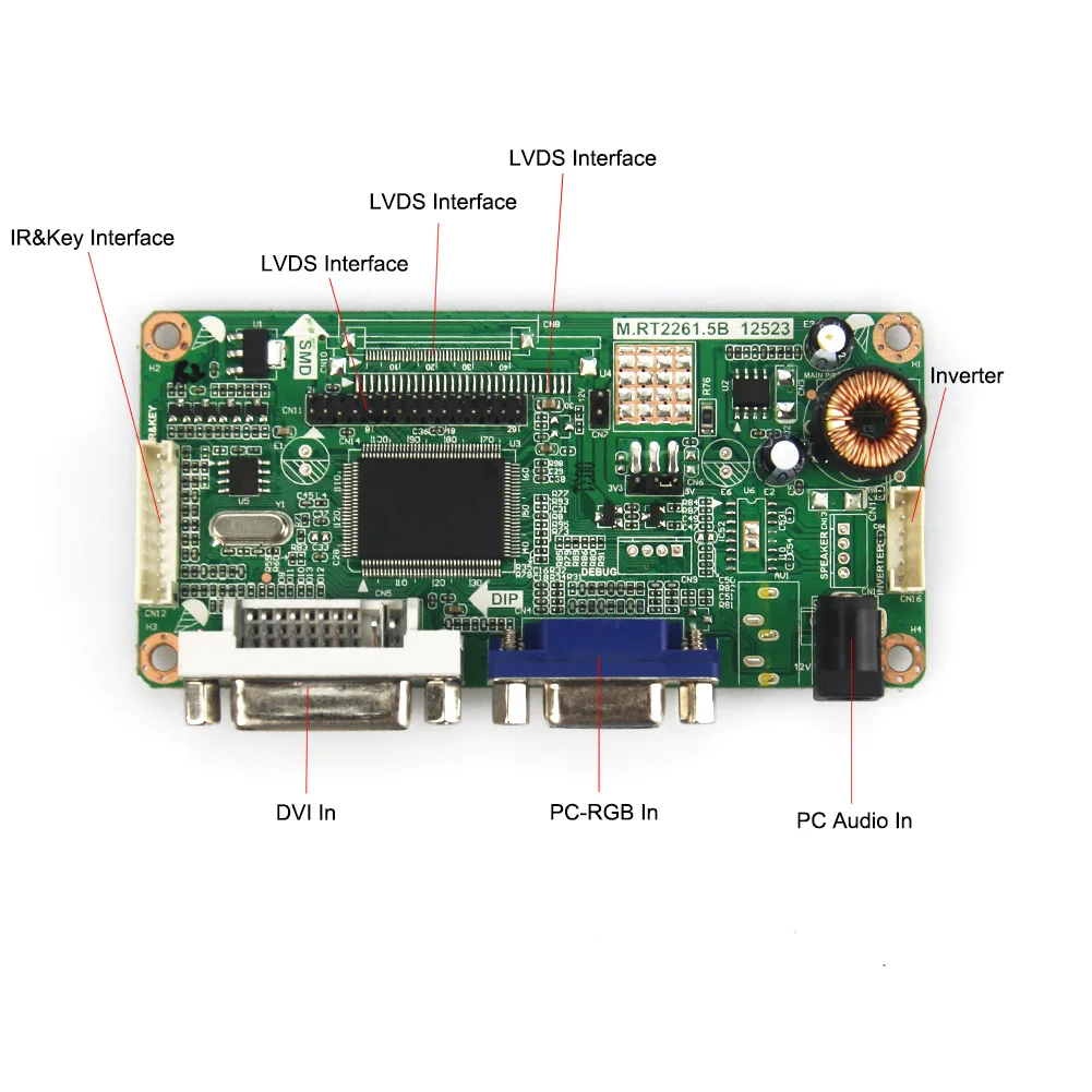 (VGA + DVI) M. RT2261 Такса Водача LCD/Led Контролер За B089AW01 V. 1 LVDS Монитор За Повторно използване на Лаптоп 1024x600 - 5