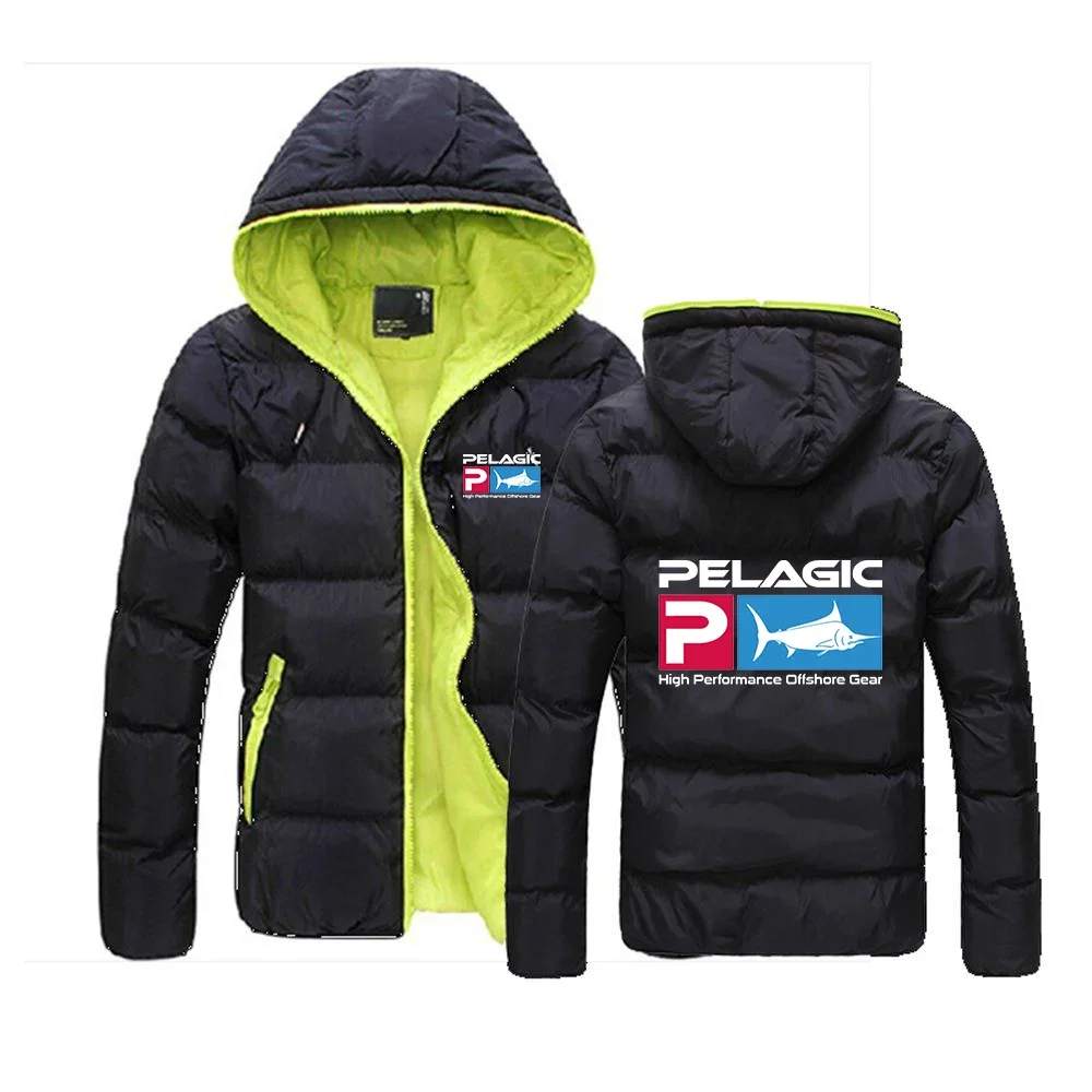 2024 Нов мъжки лого Pelagic Fishing, Пролет-есен, шест-цветен памучен яке, Удобни всекидневни топ с качулка, удобен монофонични топ - 0