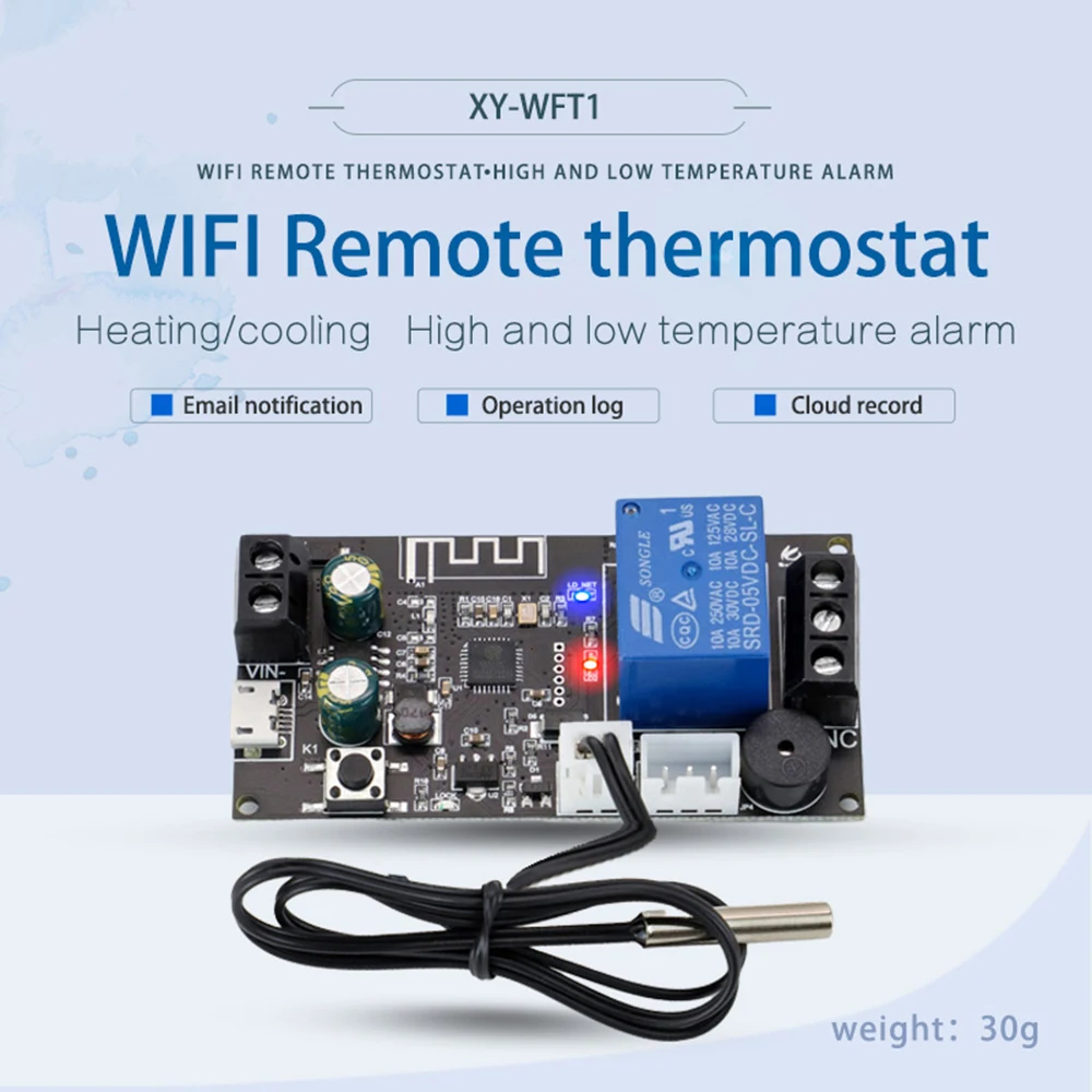 WFTX WFT1 WIFI Дистанционно термостат, машина за висока точност модул за управление на температура, охлаждане и отопление, заявление за събиране на температурата - 1