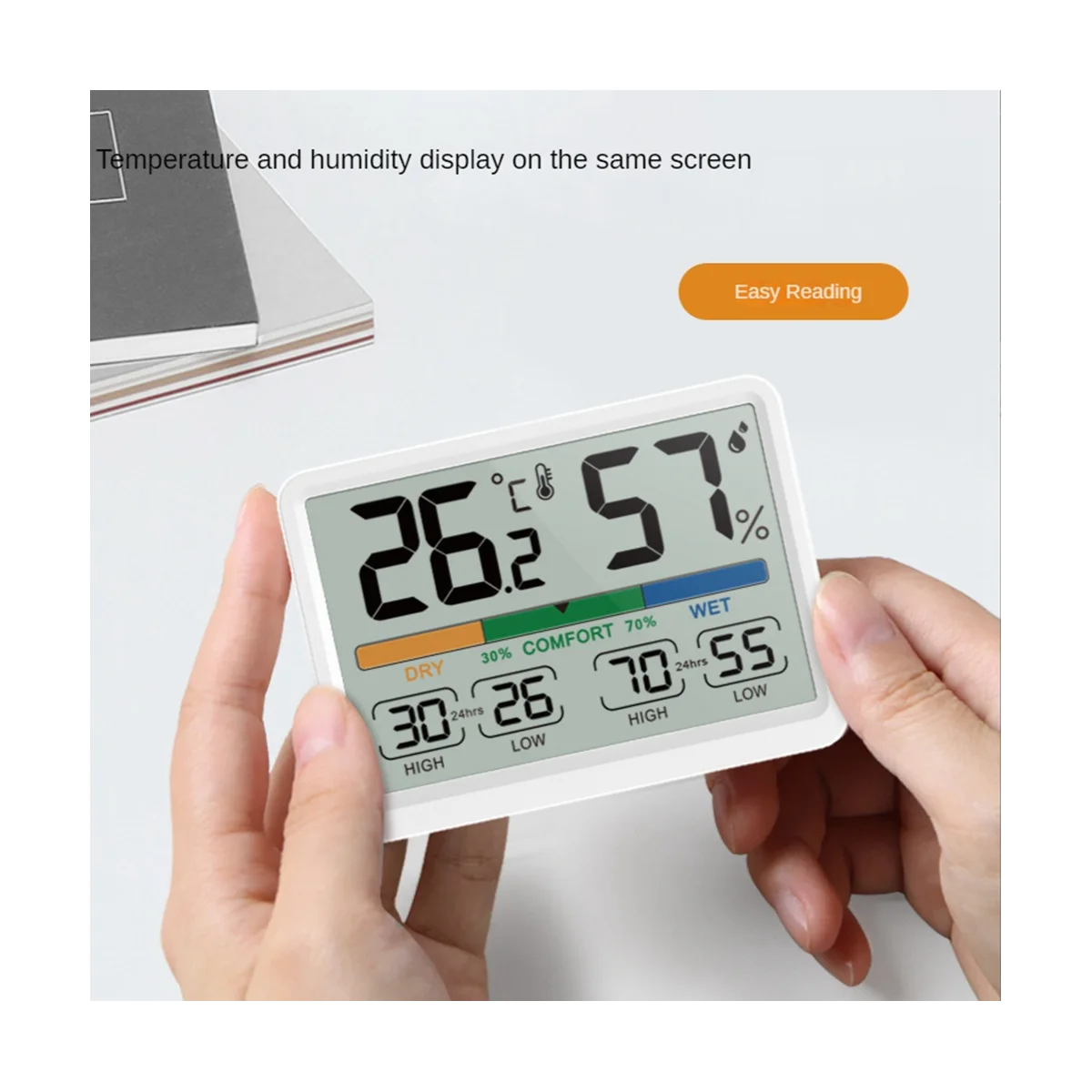 Digital alarm clock, измерване на температура и влажност на въздуха, часовници, Мултифункционален домашен електронен будилник за помещения-A - 3