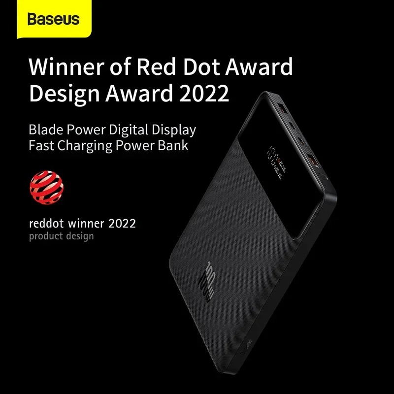 Захранващ Блок с цифров дисплей Power Blade, бързо зареждане, 20000 ма, 100 W, черен - 5