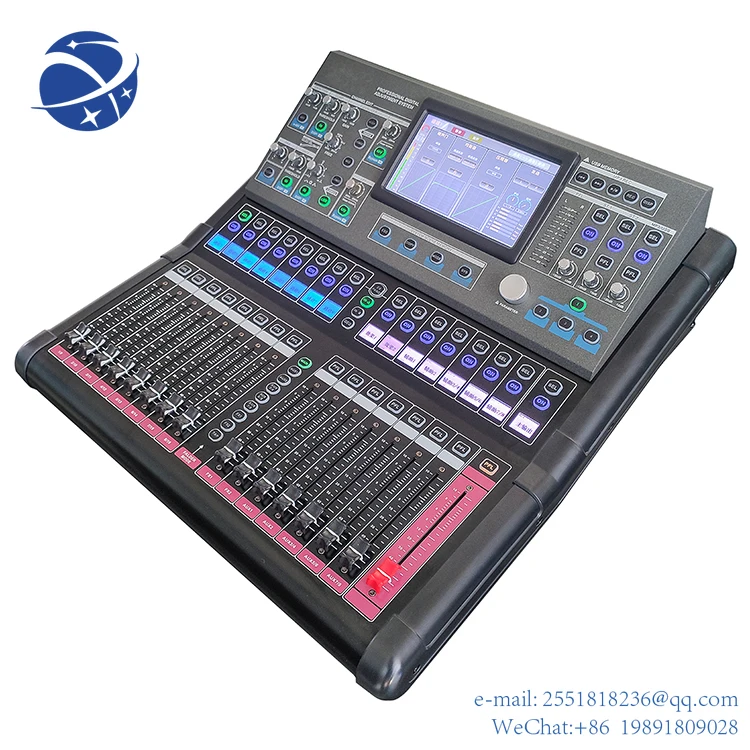 YYHC DJ mixer, USB Audio Mixer Professional 20 канален ефект Нов дизайн Цифров микшерная конзола вградена звукова карта сензорен екран - 0