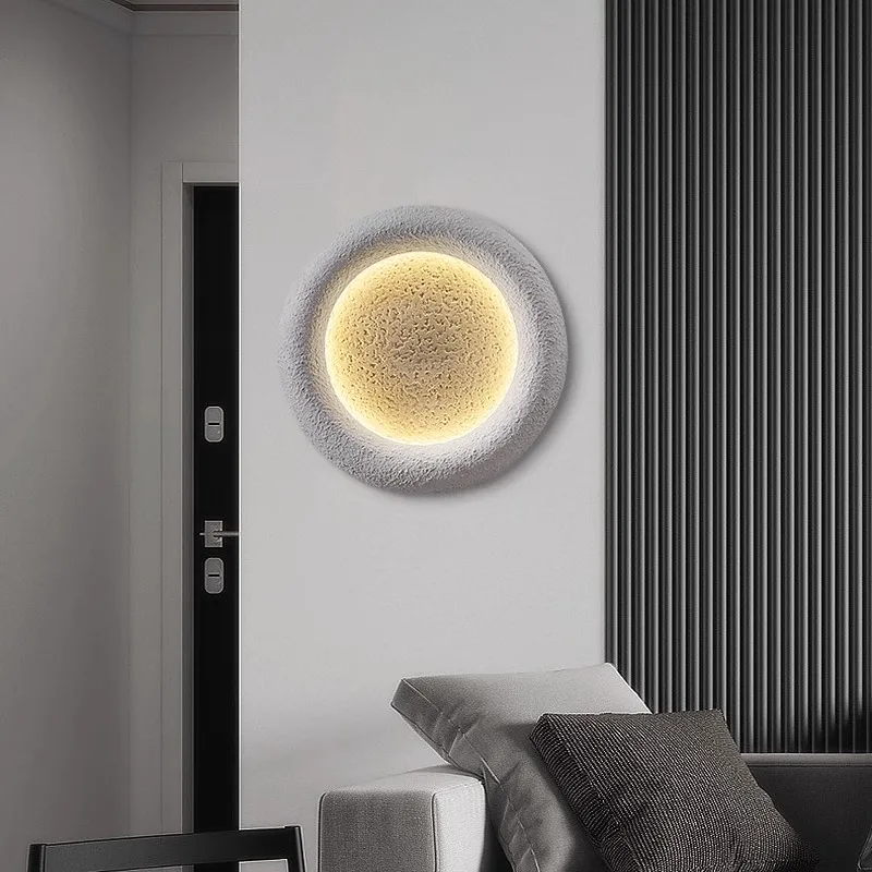 Френски Дизайн Атмосфера Смола Луната плафониери Спалня Нощни Ваби-Съби Минималистичен LED Вътрешно Осветление на Стълбище Дневна - 3