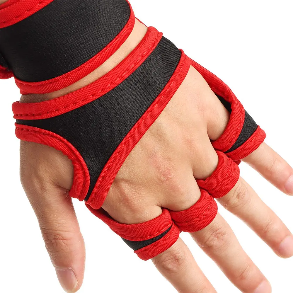 1 Чифт Ръкавици за практикуване на вдигане на тежести, фитнес, бодибилдинг, гимнастика, щипки за ръце, защитни ръкавици за дланите, поддръжка на китката - 1