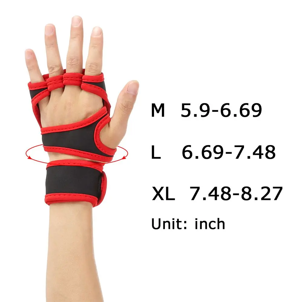 1 Чифт Ръкавици за практикуване на вдигане на тежести, фитнес, бодибилдинг, гимнастика, щипки за ръце, защитни ръкавици за дланите, поддръжка на китката - 4