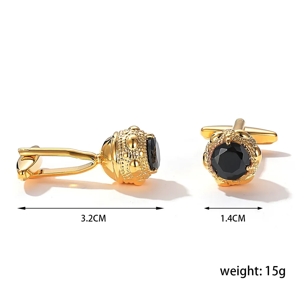 Леки Луксозни копчета за Ръкавели от черен кристал Чифт Модни Персонализирани Сватбени Бизнес Запознанства Френски Аксесоари за вечерни рокли - 1