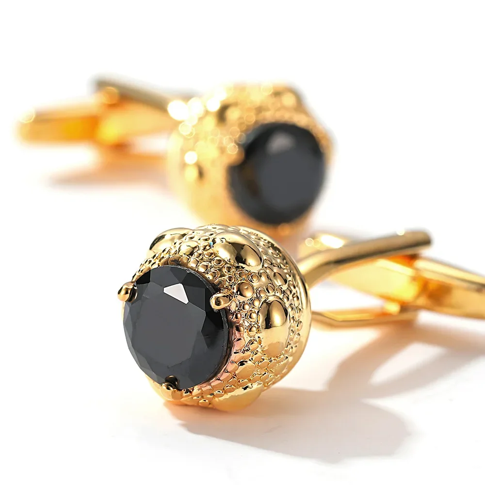 Леки Луксозни копчета за Ръкавели от черен кристал Чифт Модни Персонализирани Сватбени Бизнес Запознанства Френски Аксесоари за вечерни рокли - 2