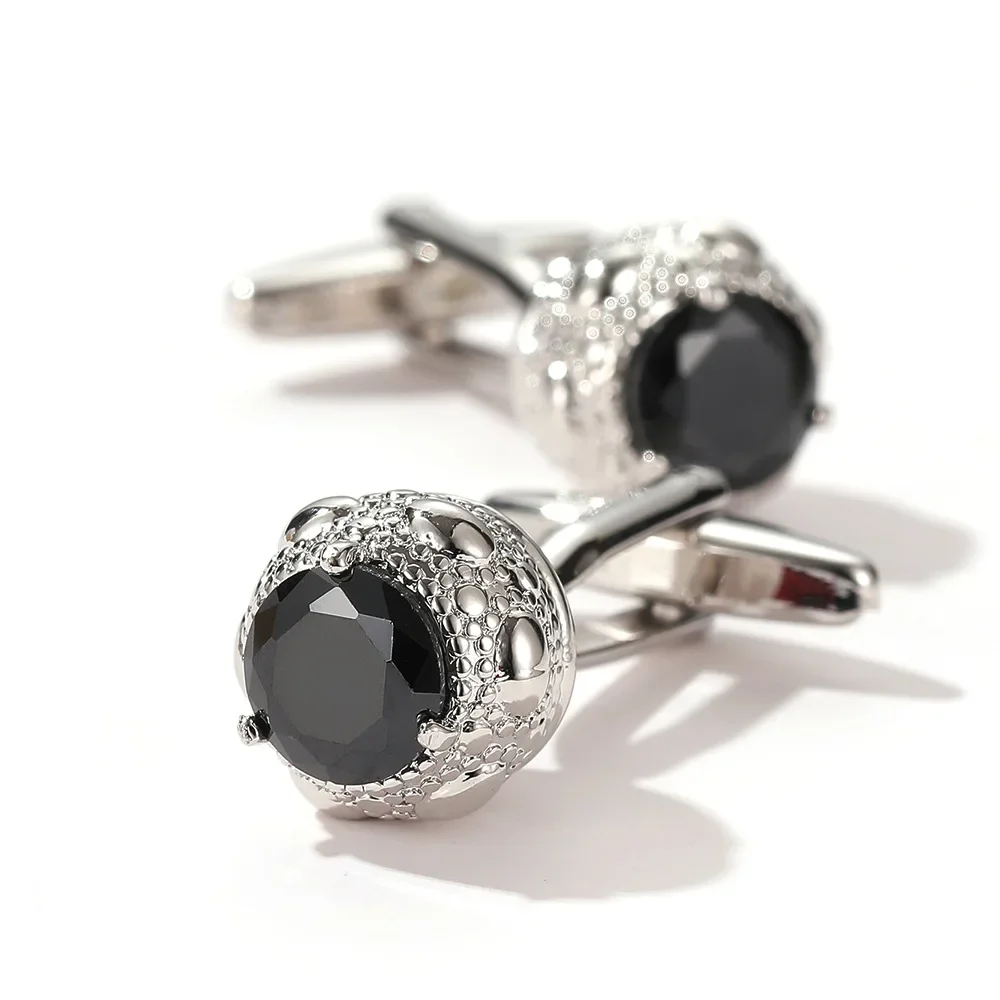 Леки Луксозни копчета за Ръкавели от черен кристал Чифт Модни Персонализирани Сватбени Бизнес Запознанства Френски Аксесоари за вечерни рокли - 3