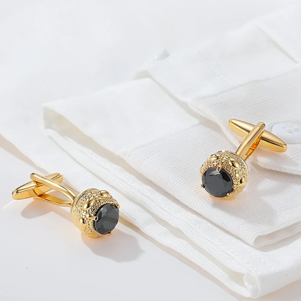 Леки Луксозни копчета за Ръкавели от черен кристал Чифт Модни Персонализирани Сватбени Бизнес Запознанства Френски Аксесоари за вечерни рокли - 5