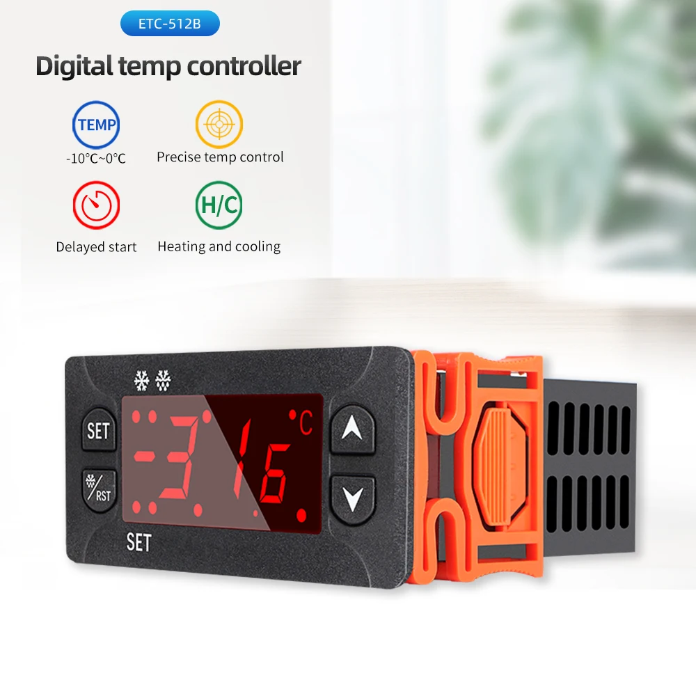 Цифров Регулатор на температурата Термостат Терморегулятор инкубатор Релета LED 10A Отопление Охлаждане и Т.Н.-512B 12V 24V 100V 220V - 2
