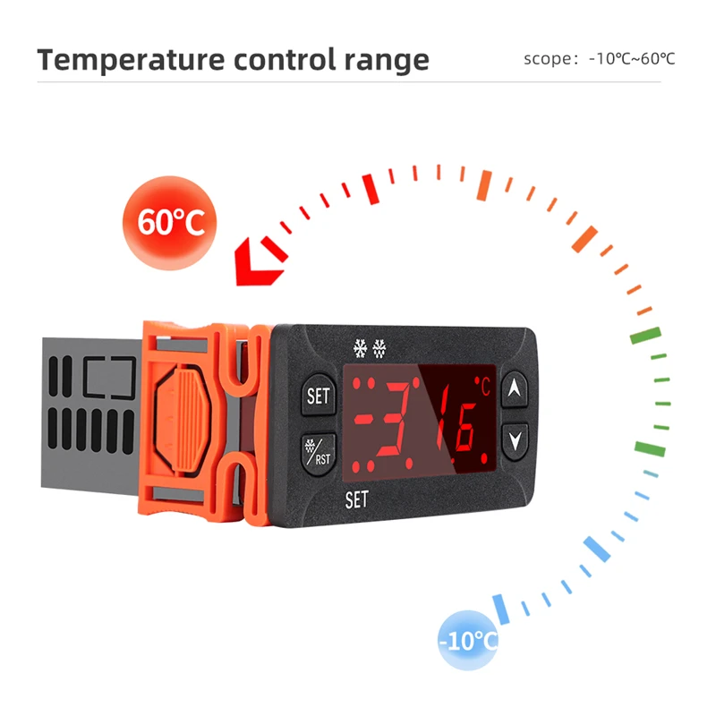 Цифров Регулатор на температурата Термостат Терморегулятор инкубатор Релета LED 10A Отопление Охлаждане и Т.Н.-512B 12V 24V 100V 220V - 4
