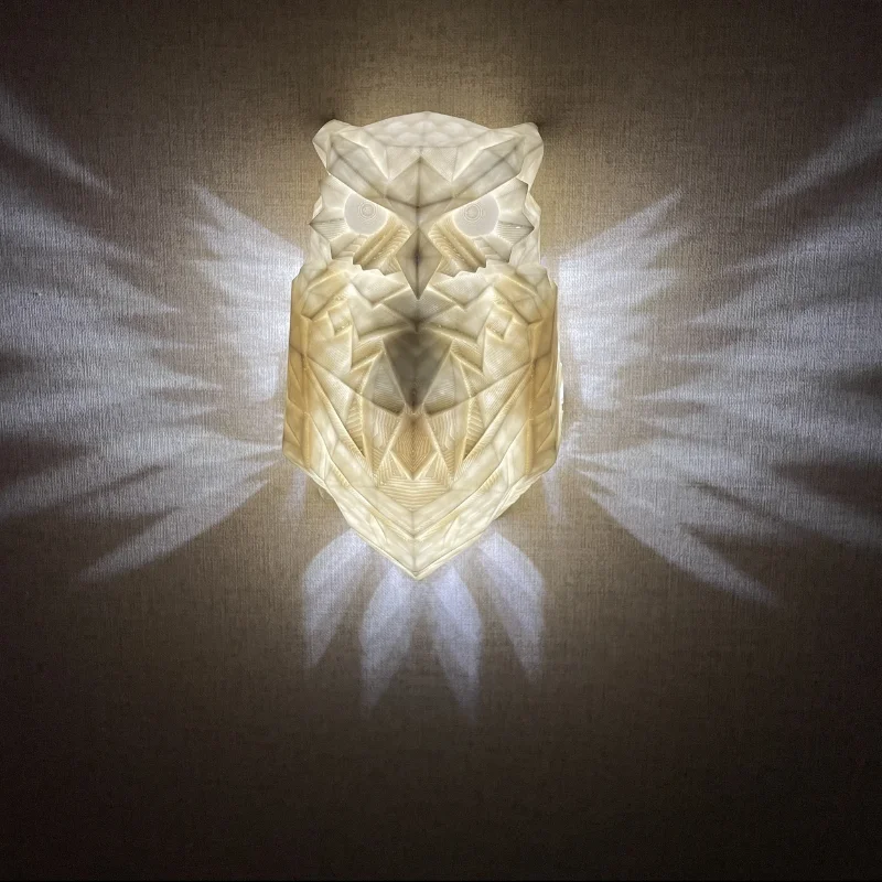 Орел Светлина Бухал Светлина Проекция на животните 3D Печат лека нощ Led Светлина Празнична Атмосфера парти Декорация на дома, монтиран на стената лампа - 4