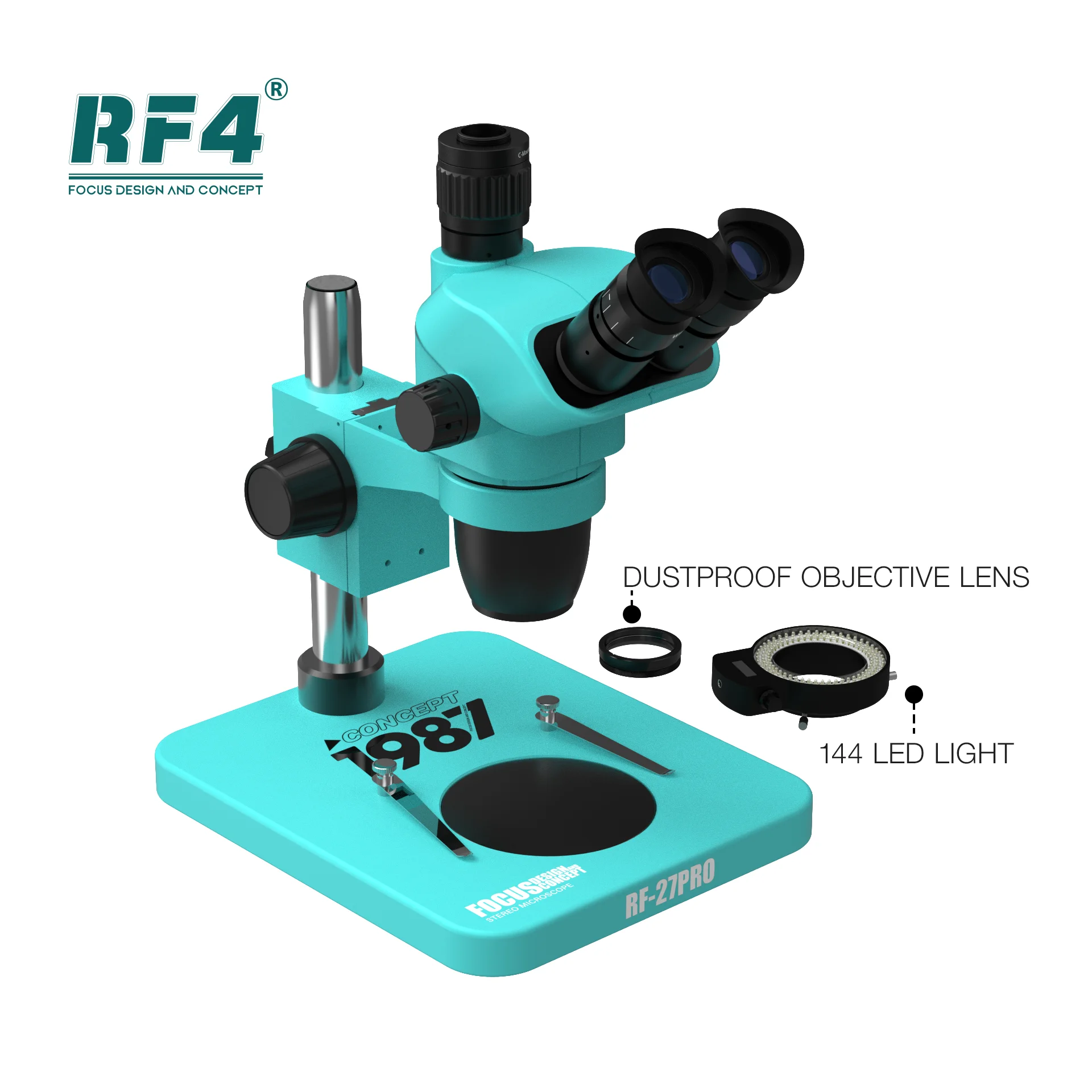 RF4 6,5-55-кратно механично увеличение на дръжката за заключване, Триокулярный микроскоп, подходящ за ремонт на мобилни телефони, оценка на бижута RF-27PRO - 2