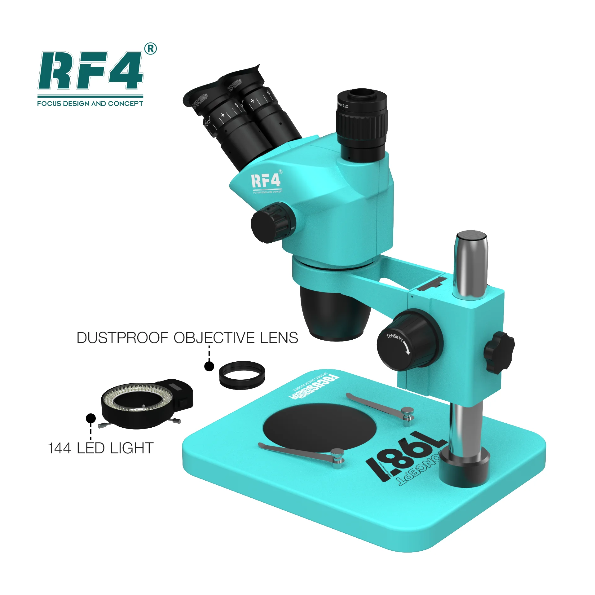 RF4 6,5-55-кратно механично увеличение на дръжката за заключване, Триокулярный микроскоп, подходящ за ремонт на мобилни телефони, оценка на бижута RF-27PRO - 3