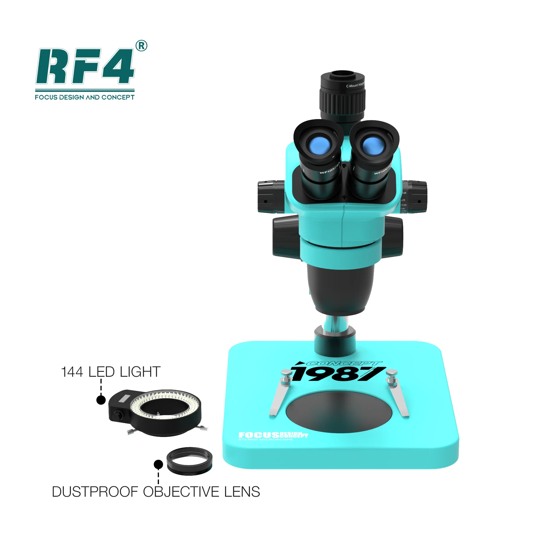 RF4 6,5-55-кратно механично увеличение на дръжката за заключване, Триокулярный микроскоп, подходящ за ремонт на мобилни телефони, оценка на бижута RF-27PRO - 5