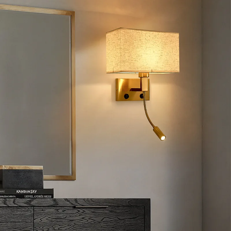 Модерният led, с монтиран на стената Лампа с Въртящ се на 360 ° Прожектором Nordic Bedroom Wall Светлина за Четене От Леглото Украса на Хола 12 W - 0