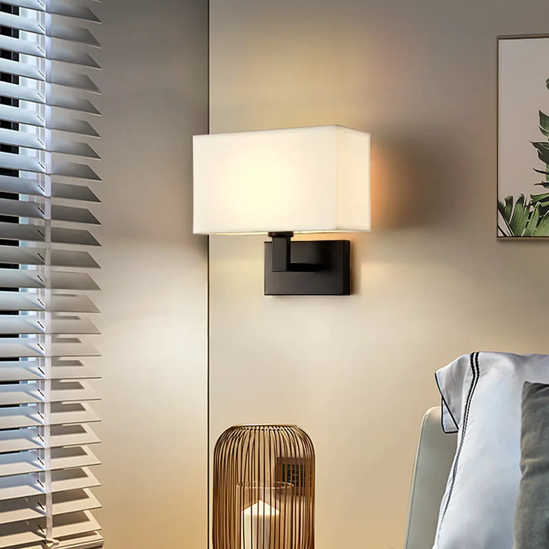 Модерният led, с монтиран на стената Лампа с Въртящ се на 360 ° Прожектором Nordic Bedroom Wall Светлина за Четене От Леглото Украса на Хола 12 W - 5