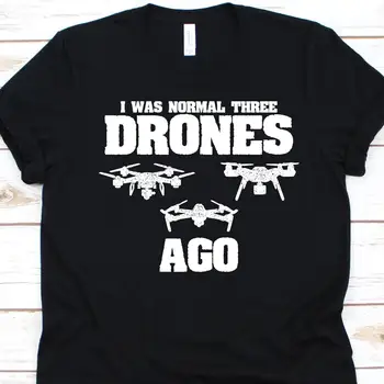 Три Дрона, преди да е обикновена Тениска с беспилотным летательным апарат, самолет с дистанционно управление, Дизайн на дрона, пилот-оператор