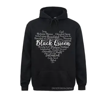 Hoody Black History Month с качулка, афроамериканский пуловер Black Queen Сърце, луди блузи за мъже, забавни зимни свитшоты в подарък