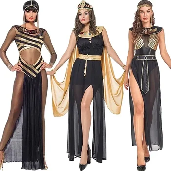 Средновековна Кралица Клеопатра Костюми за Възрастни Жени Египетски Фараон Cosplay Облекло Хелоуин Египетската Принцеса Рокля Маскарадное