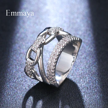 Оригинален пръстен с брава и ключалка Emmaya, изпълнено кубическим цирконием, за жените и приятелите, модерен подарък