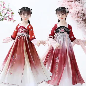 Костюми за китайски народни танци за момичета Ханфу, древен cosplay, Китайското традиционната рокля, с костюм на фея за фотография