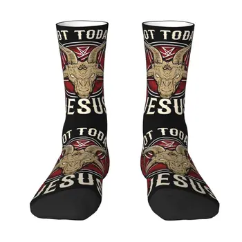 Не и днес Чорапи като подарък на Исус, мъжки и дамски Топли Забавни чорапи Devil Коза Окултни Magic Crew Socks