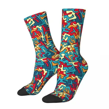 Мъжки чорапи, безшевни, цветни, абстрактни, камуфляжные, Ретро годината на Реколтата, Harajuku, Хип-хоп, нов, модел Crew Луд, Подарък чорап с принтом