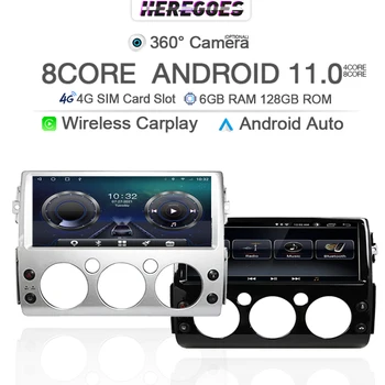 Carplay 12,3 инча 2 Din Android 11,0 Автомагнитола за Toyota FJ Cruiser 2007-2017 GPS Навигация 6G + 128 GB 4G LTE 2din Стерео Аудио