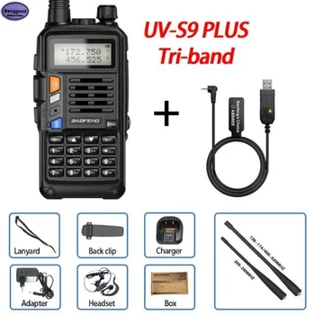 BAOFENG UV-S9 Plus V1 V2 10 W Мощен Ръчен VHF UHF двойна лента 16 КМ Дальнобойный Водоустойчив Уоки Токи Ham Двустранно Радио