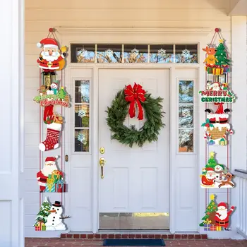 Висящ Банер на вратата на Дядо Коледа, Висококачествено Подвесное Украса, на Хартиен Банер на вратата на верандата, Снежен човек, Perfekt-Куплет весела Коледа