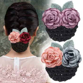 Корейската розова мрежа имат пружина на родословна За коса, Елегантна професионална работна плоча, мрежа за коса, Темперамент, Дамски модни аксесоари за коса