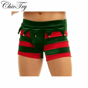 Нов модерен Коледен подарък Мъжко бельо, боксерки Секси къси Гащи стегнати мъжки къси панталони-боксерки, Мъжки Секси Коледни мъжки гащи