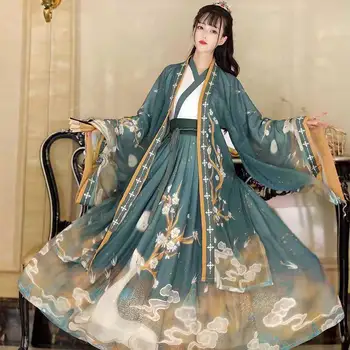 Оригинално женствена рокля Hanfu в стил Джин Made, пола с кръстосан яка в кръста, танцово рокля, рокля за абитуриентски бал в стил феи