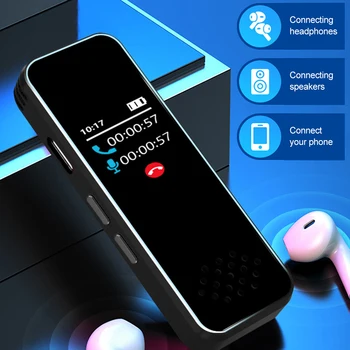 Цифров MP3 рекордер с Bluetooth, запис на разговори по мобилен телефон, Гласова активация, Запис на паролата с микрофон, слушалки 3.5 мм