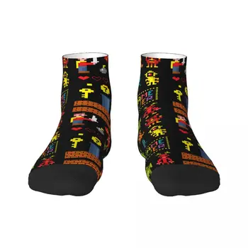 Нови мъжки реколта чорапи-колажи от аркадна игра Alien Space, унисекс, удобни чорапи за екипажа с 3D-принтом