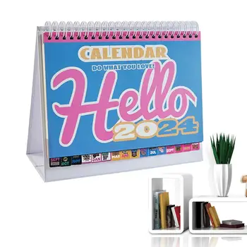 Малкият календар, Настолен Календар в 2024 година Стилен и красив настолен календар с откидывающимся дизайн и малка етикет за автомобилния училищна карамфил