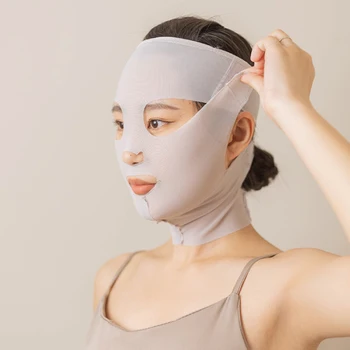 3D многократна употреба женски бандаж за отслабване, против бръчки, V-образен шейпер, Пълен лифтинг на лицето, Дишаща маска за сън