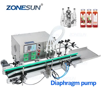 Настолна полуавтоматична машина за бутилиране на течности ZONESUN с ЦПУ с конвейерни 110-220 v За пълнене на парфюмерийната вода