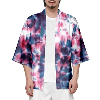 2023 Японското кимоно, мъжки и женски Традиционни кимона харадзюку, плажна риза с принтом 