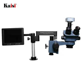 Kaisi 37050 MRS Микроскоп Тринокулярный 360-градусная сгъваема поставка за ремонт на мобилен телефон с камера 4K