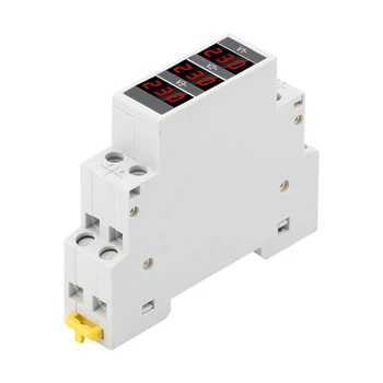 Модулна led дигитален трифазни волтметър за зададено измерване на напрежение на Din-шина AC80-500V Здрав, лесен за инсталиране