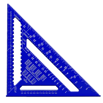 12-инчов ъглова гама от метрического / имперски алуминиева сплав Триъгълна измервателна линийка Скорост на работа с дърво Квадратен Транспортир с триъгълен ъгъл