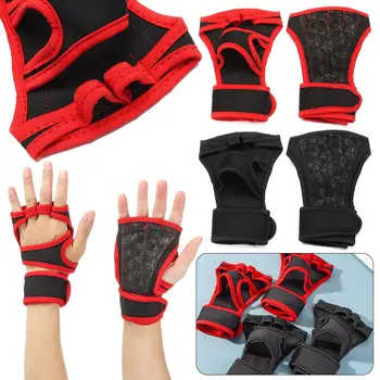 1 Чифт Ръкавици за практикуване на вдигане на тежести, фитнес, бодибилдинг, гимнастика, щипки за ръце, защитни ръкавици за дланите, поддръжка на китката