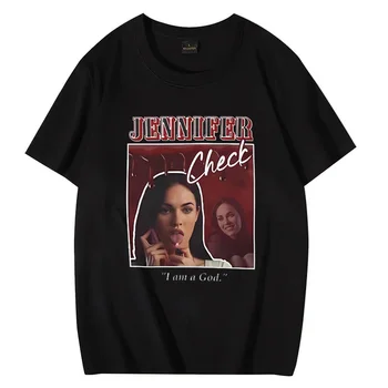 Дженифър Чек 2000-те, Естетична Нова Мъжки Дамски тениска, Летни дрехи с графики, Извънгабаритни памучни тениски Унисекс с къс ръкав