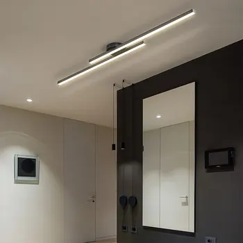 Съвременен творчески минималистичен тавана лампа с дълга led лента Черното злато, за да премине, коридор, тераси, просто за осветление на входа и гардеробна