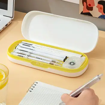 Съхранение, Сортиране ученически пособия Кутия за съхранение на канцеларски материали за студенти с голям капацитет Тенис на Двуслойни молив случай за писалки молив случай за моливи